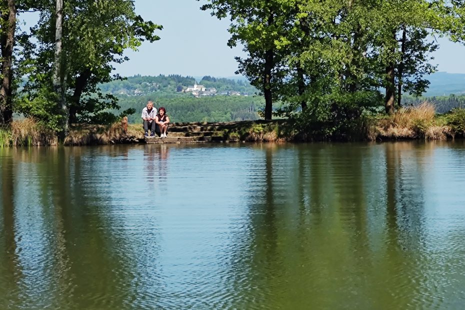 Mit Thermoskanne am Wilnsdorfer Weiher