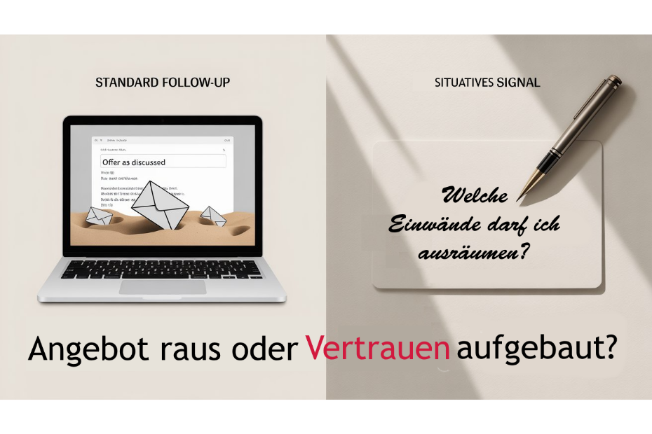 Angebot raus oder Vertrauen aufgebaut